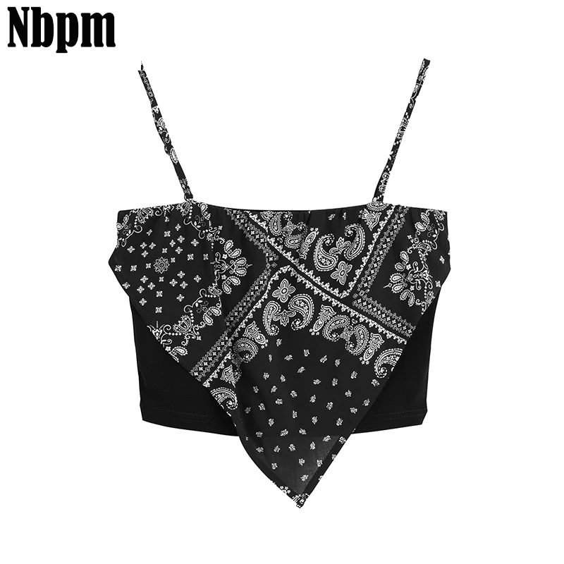 

Women Print Spaghetti Strap Sexy Chic Camis Tank 2021 Fashion Ladies Summer Backless Sling Tops Streetwear Vintage Vest Female