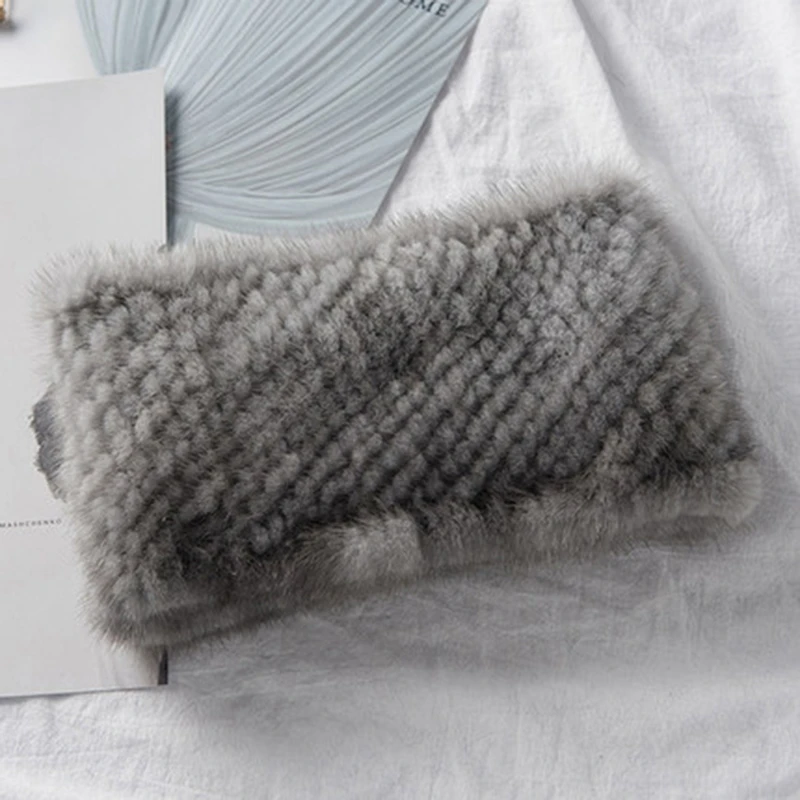 Для женщин из натурального меха норки шарфы для женская зимняя Толстая теплая