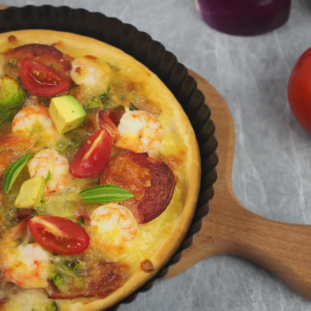 Круглая тарелка для пиццы антипригарная сковорода глубокий поднос посуды из