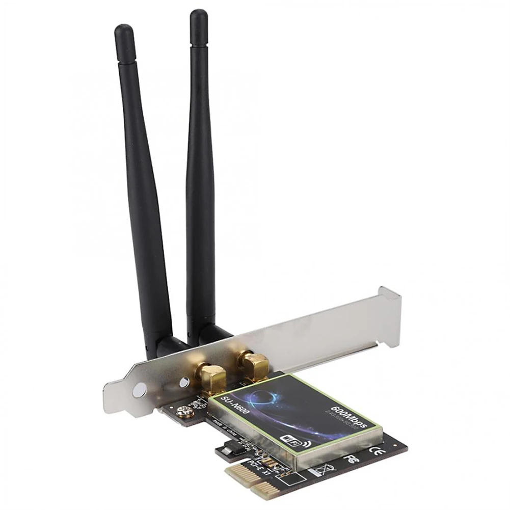 

Dual Band 600Mbps PCI-E Wireless Network Card 2.4G/5GHz PCI Express 802.11 b/g/n Gigabit Ethernet WiFi Adapter For Desktop PC