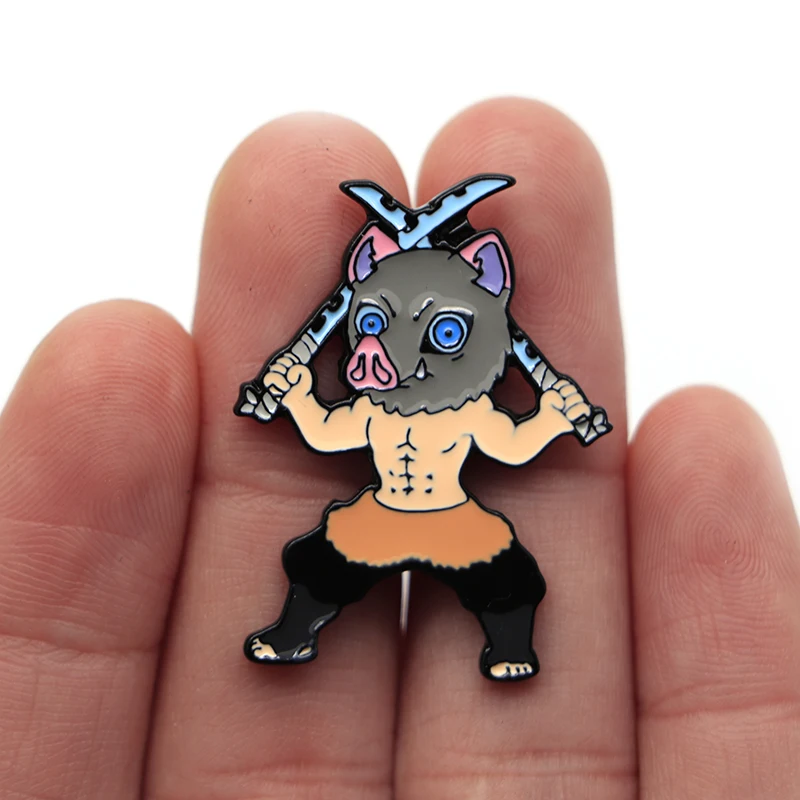 Рюкзак с демоном Slayer Pins Hashibira Inosuke эмалированные булавки мультипликационным