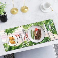 kitchen placemat coaster 30cmx80cm cute pattern heat resistant household thermal insulation waterproof leather placemat