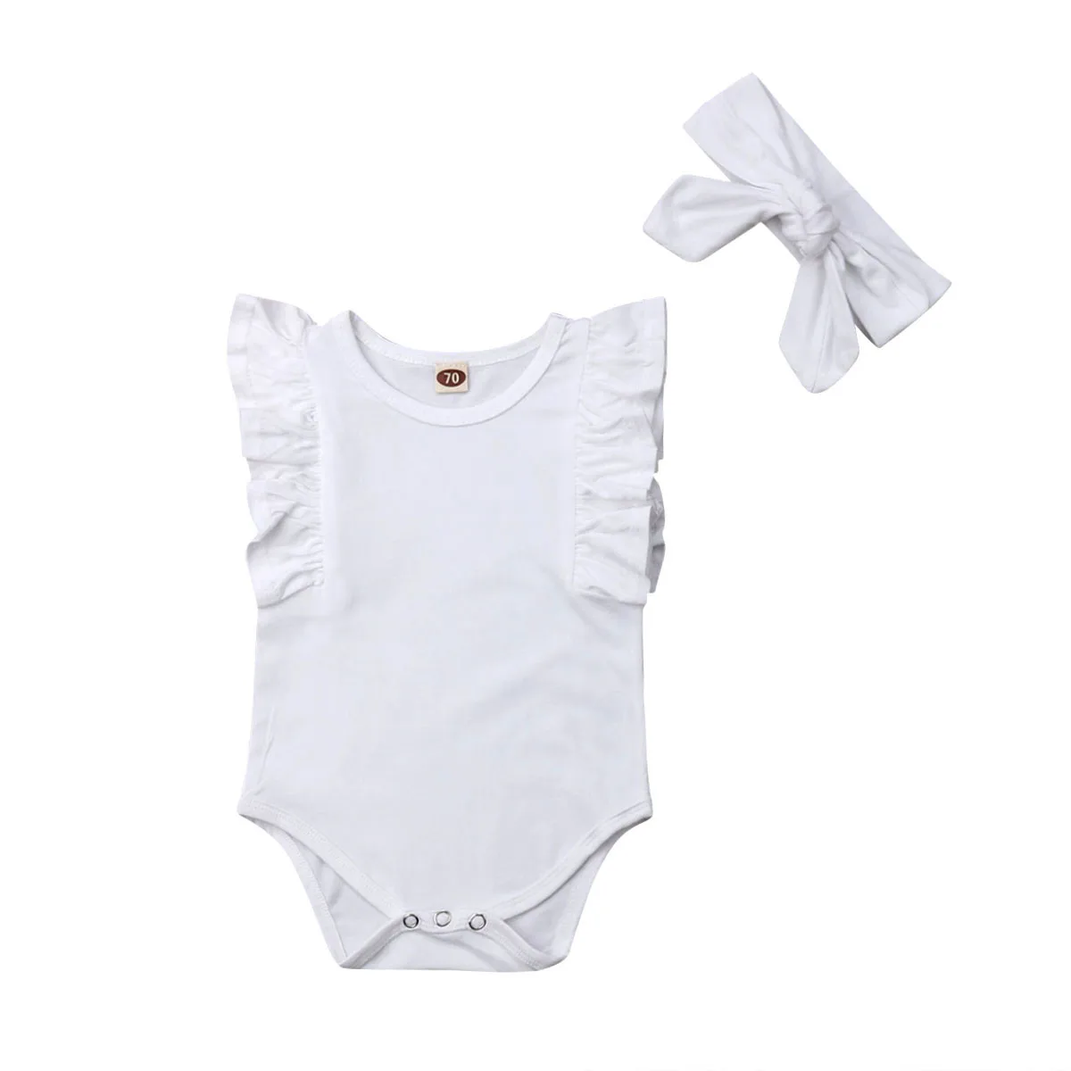 

Sweet Ruffles Sleeveless Summer Newborn Girl Solid Color Baby Rompers Cotton Baby Bodysuit Leotard Kids Clothes