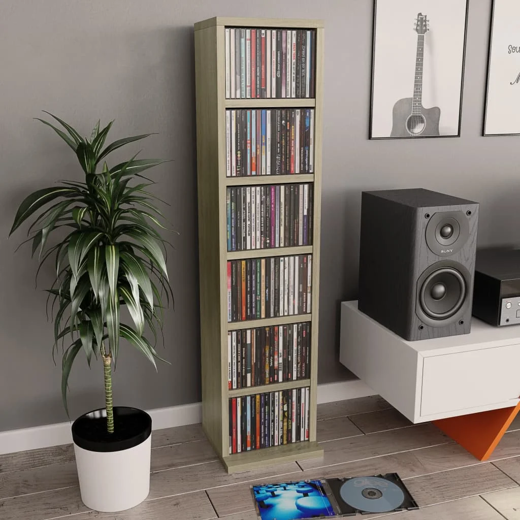 

CD Cabinet Sonoma Oak 8.3"x9"x34.6" Chipboard