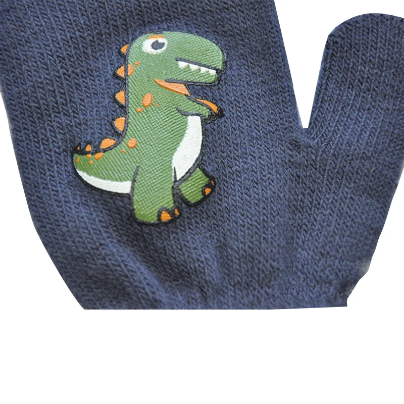 Winter Warm Gloves for Children 1-5years 6colors Thickened Kids Baby Mittens Outdoor Sports Warm Gloves Cute Dinosaur Cartoon