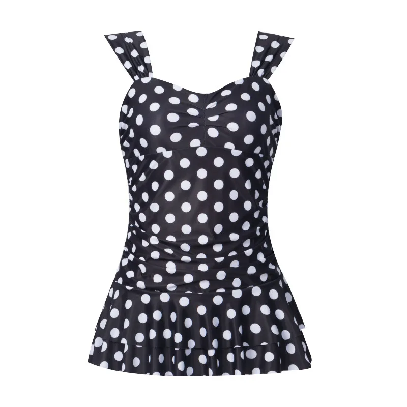 

New Polka-Dot Leak-Back Wide Sling Ladies One-Piece Bikini Sexy Beach Swimwear