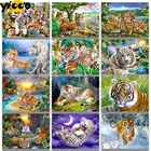 Полноформатнаякруглая Алмазная вышивка с тигром 5D, алмазная живопись, вышивка крестиком, мозаика, домашний декор, подарок