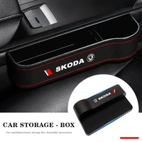 car seat crevice gap plastic storage box cup pocket organizer phone holder accessories for skoda octavia fabia superb yeti kamiq
