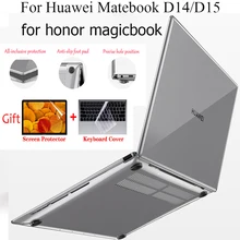 Laptop Case for Huawei Matebook D 14 D 15 2020 Crystal Clear Transparent Matte Hard Laptop Shell Cover for honor magicbook Case