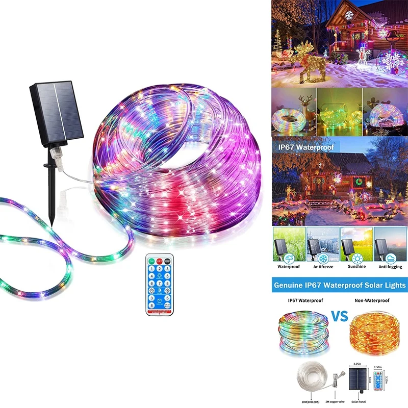 

Solar Led Rope Lights Waterproof,Led Rope Lights Outdoor,Led Fairy Lights Outdoor,PVC Tube Solar Lights