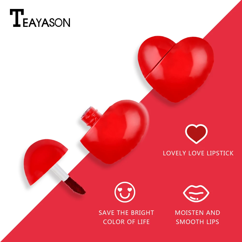 6 видов цветов водостойкая жидкая губная помада матовый макияж красное сердце