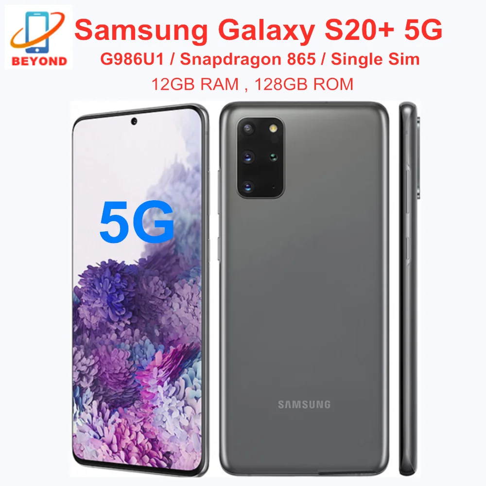 Samsung Galaxy S20 + 5G G986U G986U1 128GB ROM 12GB RAM Snapdragon 865 сотовый телефон 6 7 &quotВосьмиядерный