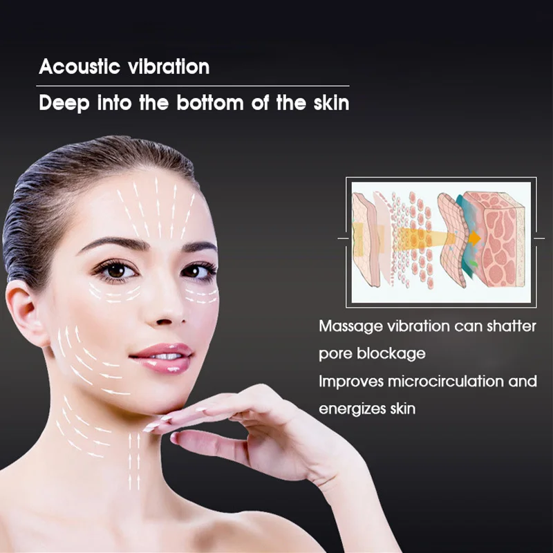 Beste Professionele Hot Koude Hamer Trillingen Led Gezicht Lifting Massager Ultrasone Snelle Krimpen Porie Huidverjonging Schoonheid Instrument