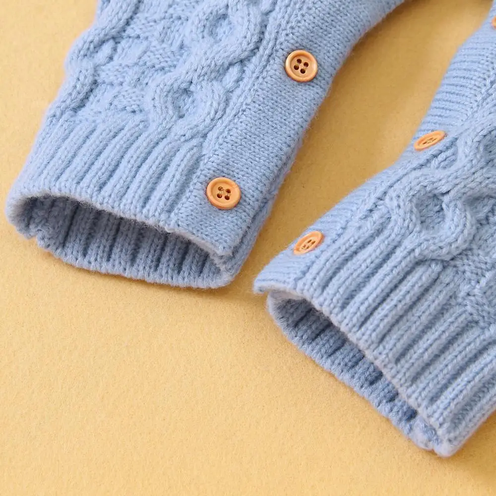 

Baby Rompers Long Sleeve Winter Warm Knitted Infant Kids Boys Girls Jumpsuits Toddler Sweaters Outfits Autumn Children's Clothes