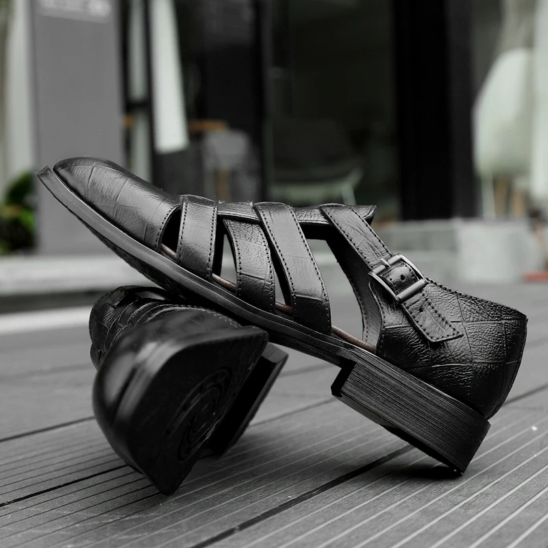 

Sandals For Men 2020 Sandalia Masculino Sandalias Cuero Hombre Work Sandals Summer Sandals&slippers Romanas Sandalen Herren