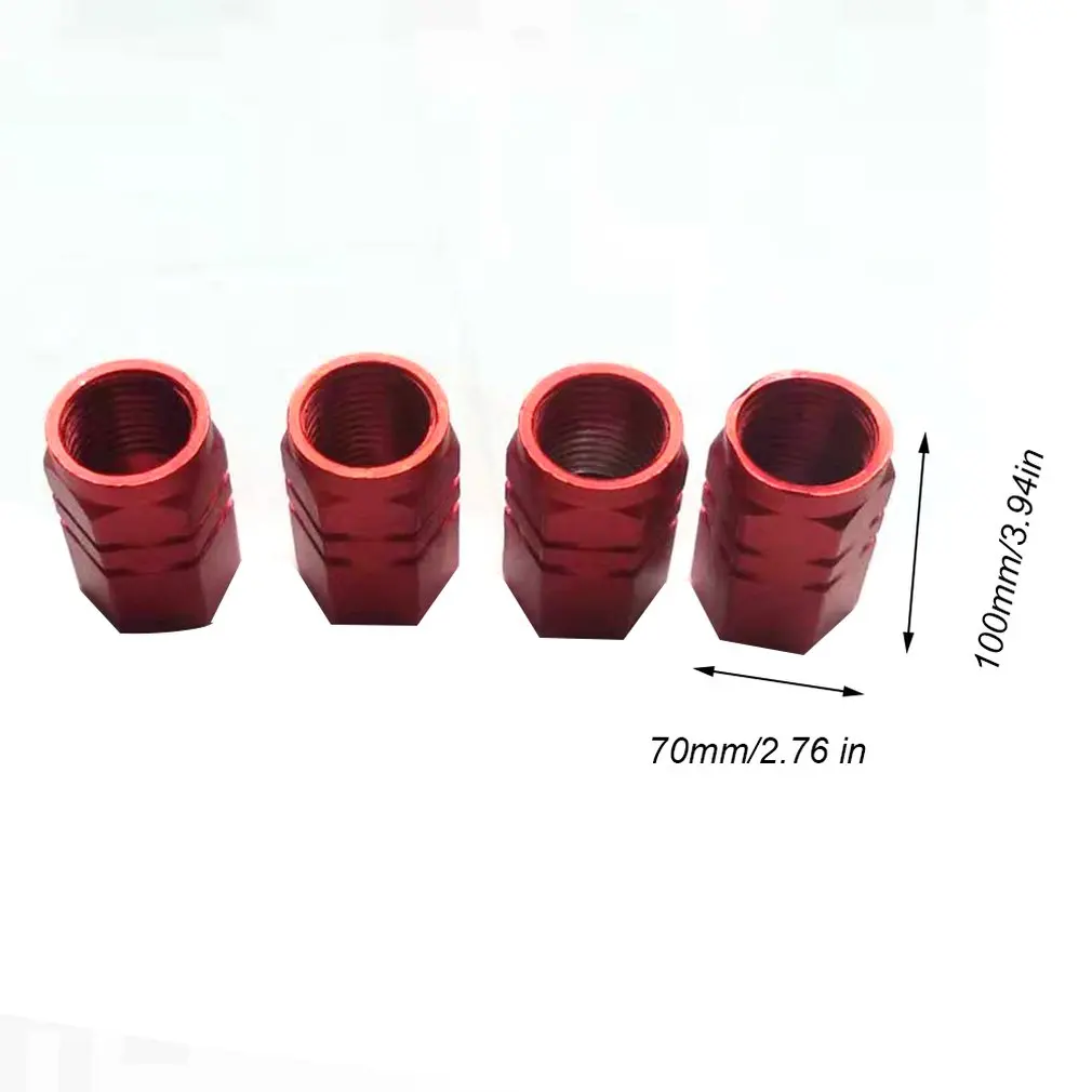 

SI-AT11107 4 Pcs Car Motorbike Bike Aluminium Tyre Wheel Stem Air Valve Dust Caps Covers