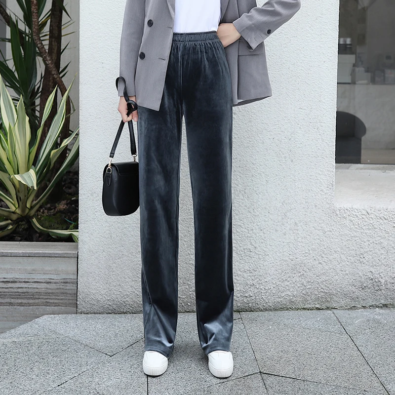 Женские прямые брюки женские с широкими штанинами модная уличная одежда в