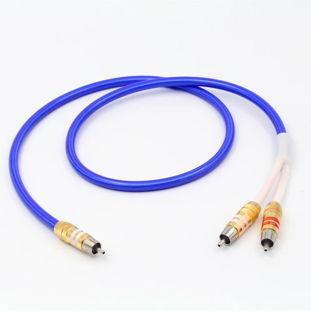 Hi Fi 1RCA для 2RCA кабель end 4 ядра из меди без примеси кислорода посеребренные двойные