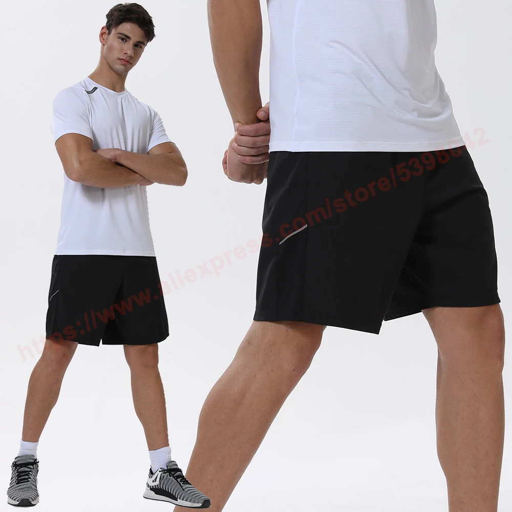 Running Shorts Men Sports Jogging Zipper Pockets Shorts Men's Basketball Fitness Training Quick Dry Short Pant