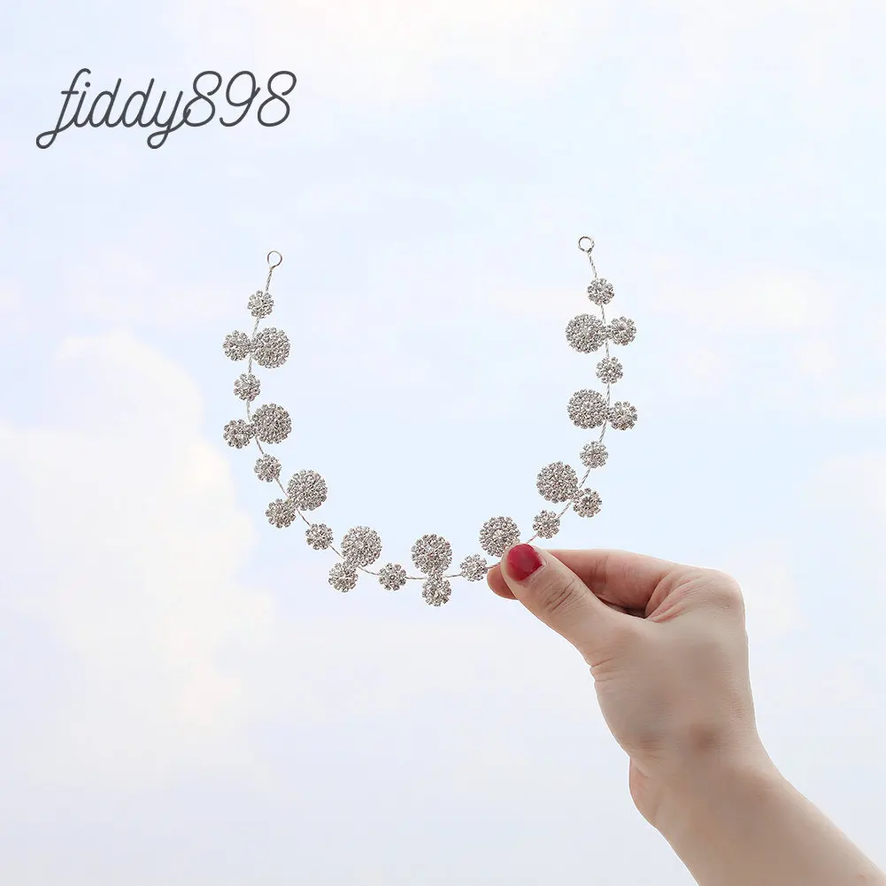 Простой стиль невесты со стразами свадебное украшение на голову женщин