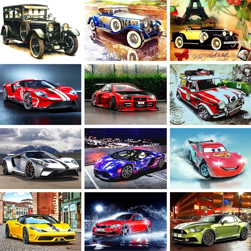 

Classic Cars 5D DIY Diamond Painting Rhinestone Art Mosaic Picture Cross Stitch Kit Full Diamond Embroidery Home Decor Gifts