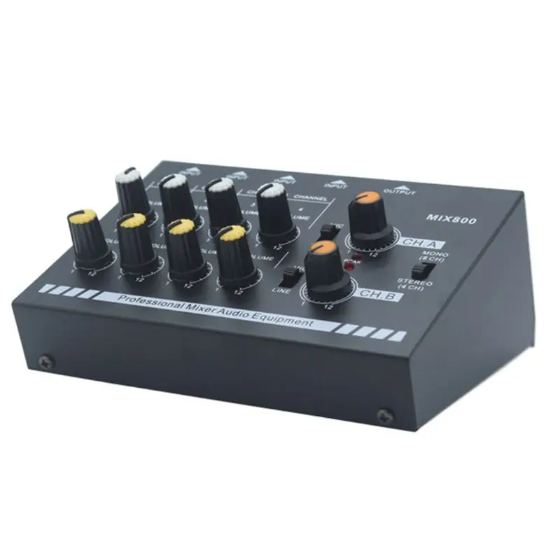 

EU/UK/US Plug MIX800 8-Channels Mini Sound Mixer with Power Adapter Mono/Stereo Mixer Low Noise Sound Amplifier