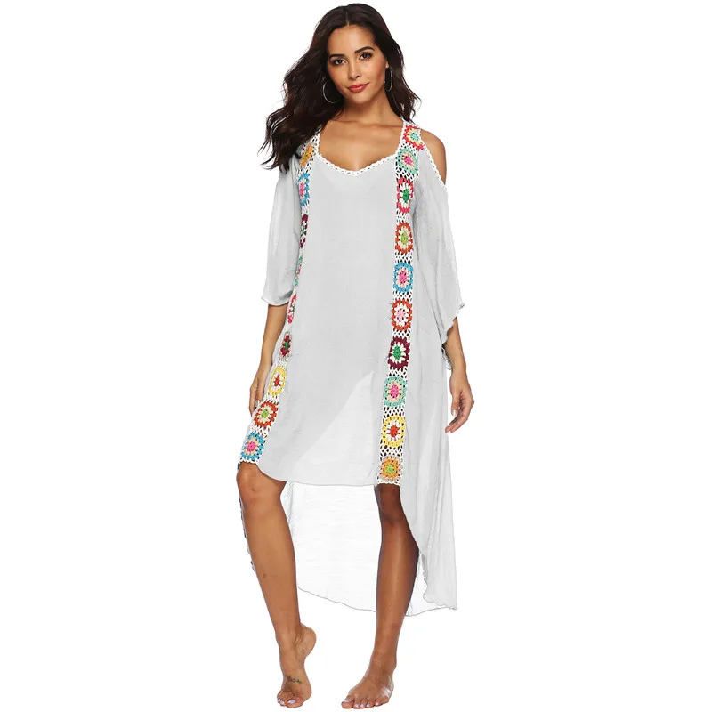 

2020 high quality women long dress printed flowers beach holiday dress fashion travel dress for girls drop shipping KC
