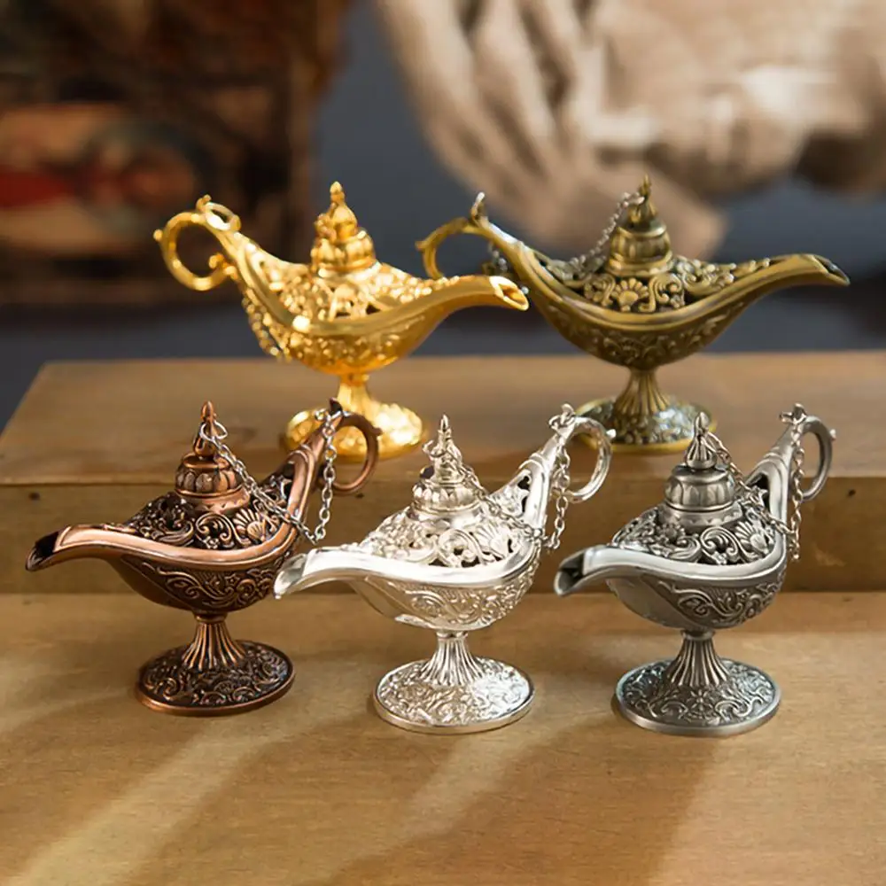 

Aladdin Magic Lamp Metal Crafts Wishing Lamp Aromatherapy Stove Home Creative Decoration Gifts