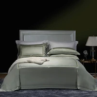 30 1000TC Egyptian Cotton Embroidery Premium Duvet Cover Set Queen King Size 4Pcs Grey White Luxury Bedding Set Comforter Cover