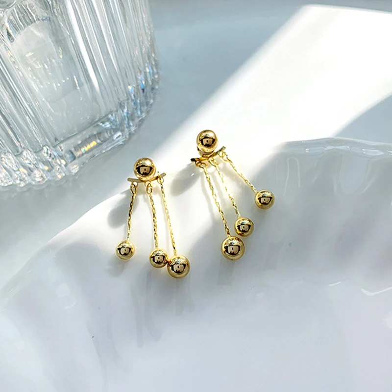 

Trendy Round Tassel Drop Earrings for Women High Quality Temperament Jewelry S925 Needle Anniversary Birthday Party Fine Gift