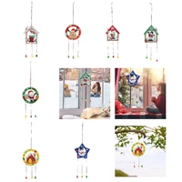 diy diamond painting christmas pendant ornaments rhinestone christmas diamond hanging ornamentsart doorplate for door decoration
