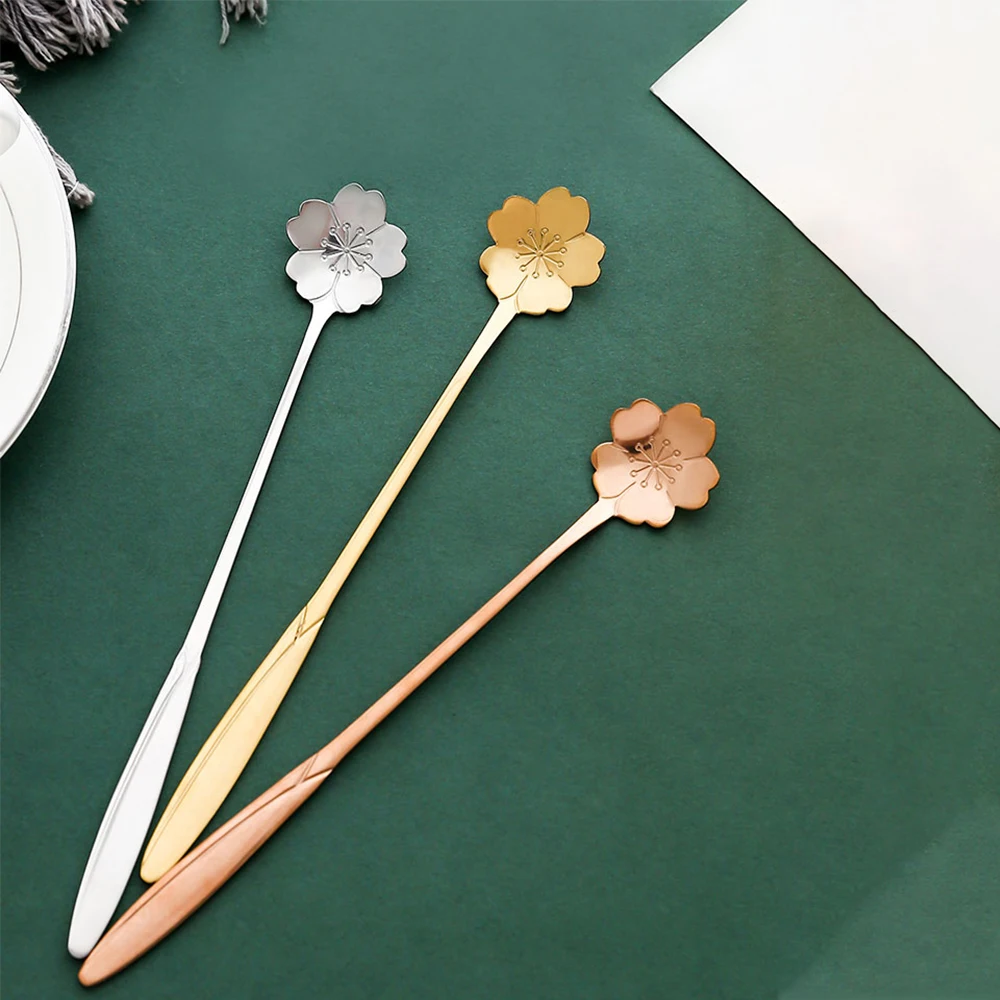 

Stainless Steel Spoon Creative Flower Spoon/Fork Coffee Stirring Spoon Christmas Gift Kitchen Accessories Tableware