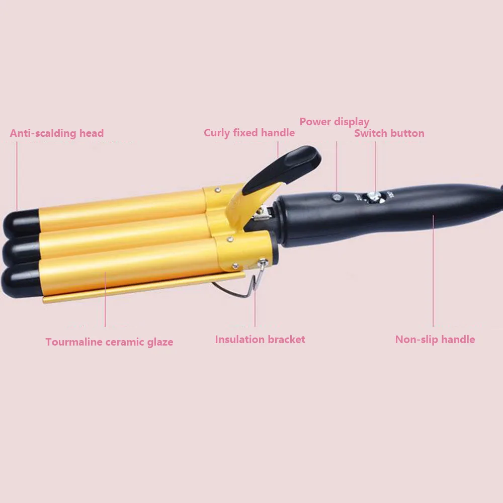 Профессиональные щипцы для завивки волос 20 мм-30 мм керамические тройные