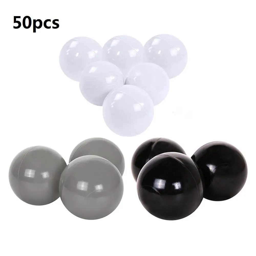 50pcs 100 шт Детские Безопасные мягкие пластиковые шарики для игры в бассейн, океанские шары для детей, игрушка, подарок для бассейна, детская игрушка, подарок с черным, голубым, розовым - Цвет: 50pcs