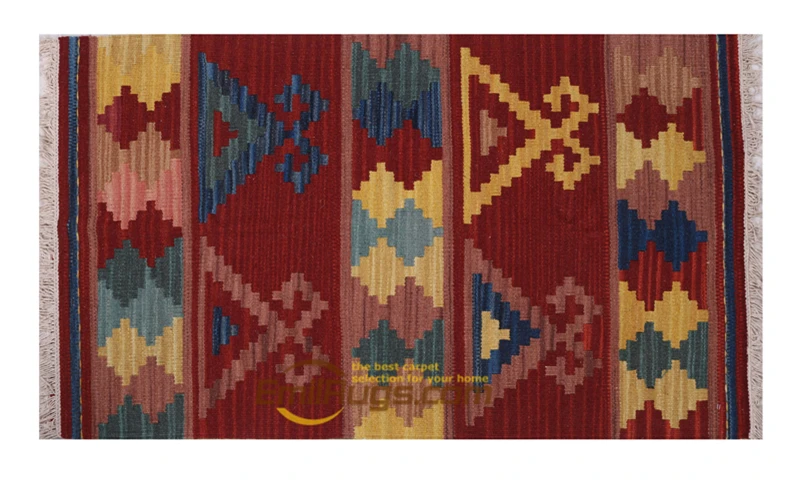 

KILIM pure wool handmade carpets Pakistan exotic national wind carpet corridor blanket DUSAMBE 2x3.5 13-2gc131kliyg30