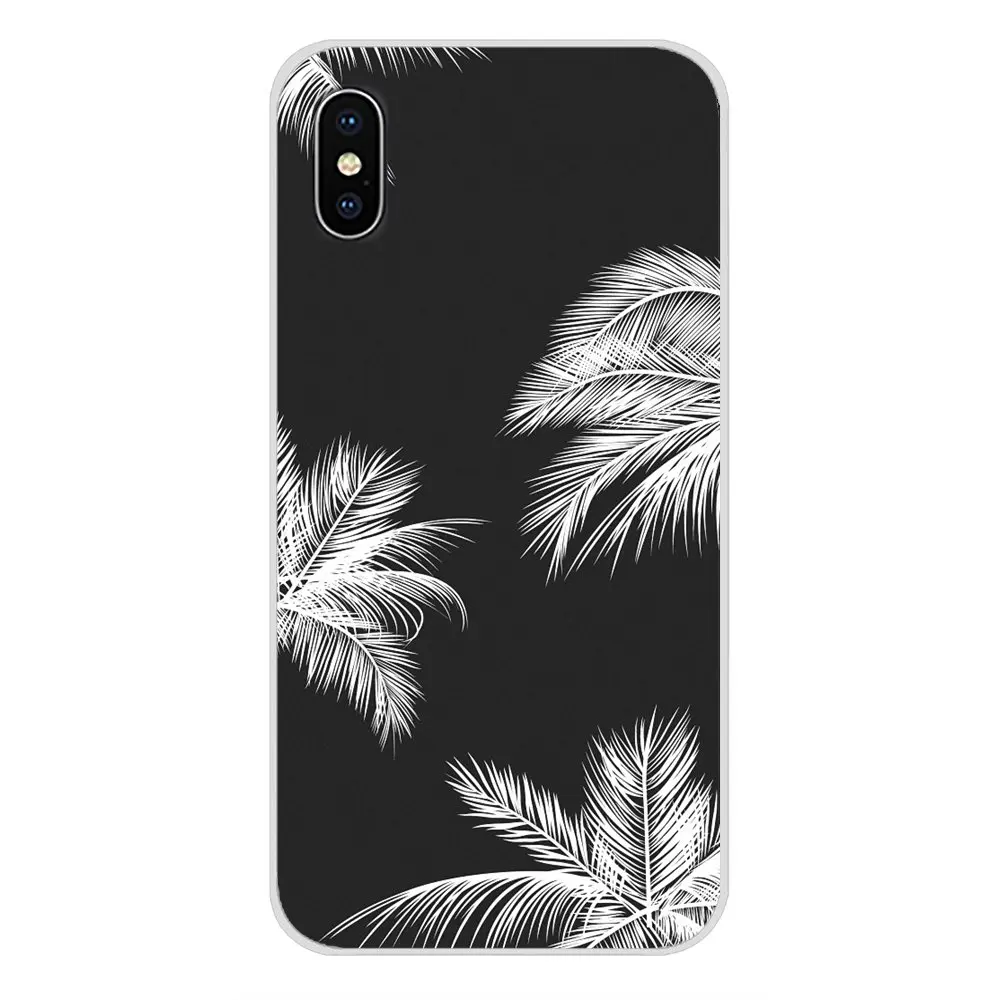images 7 Черный белый Пальмовые Листья пальмы для huawei G7 G8 P7 P8 P9 P10 P20 P30 Lite Mini Pro P Smart Plus мягкий чехол из ТПУ - Цвет: images 7