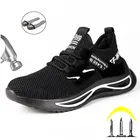 Повседневные летающие тканые противоударные рабочие защитные ботинки износостойкие защитные ботинки с защитой от пирсинга со стальным носком европейского стандарта