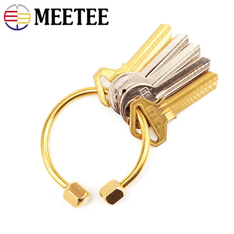 2 шт., креативный латунный брелок Meetee, портативное кольцо для ключей, пряжки, открывалка для бутылок, свисток, линейка, инструмент для DIYCraft, ювелирные аксессуары-кулоны