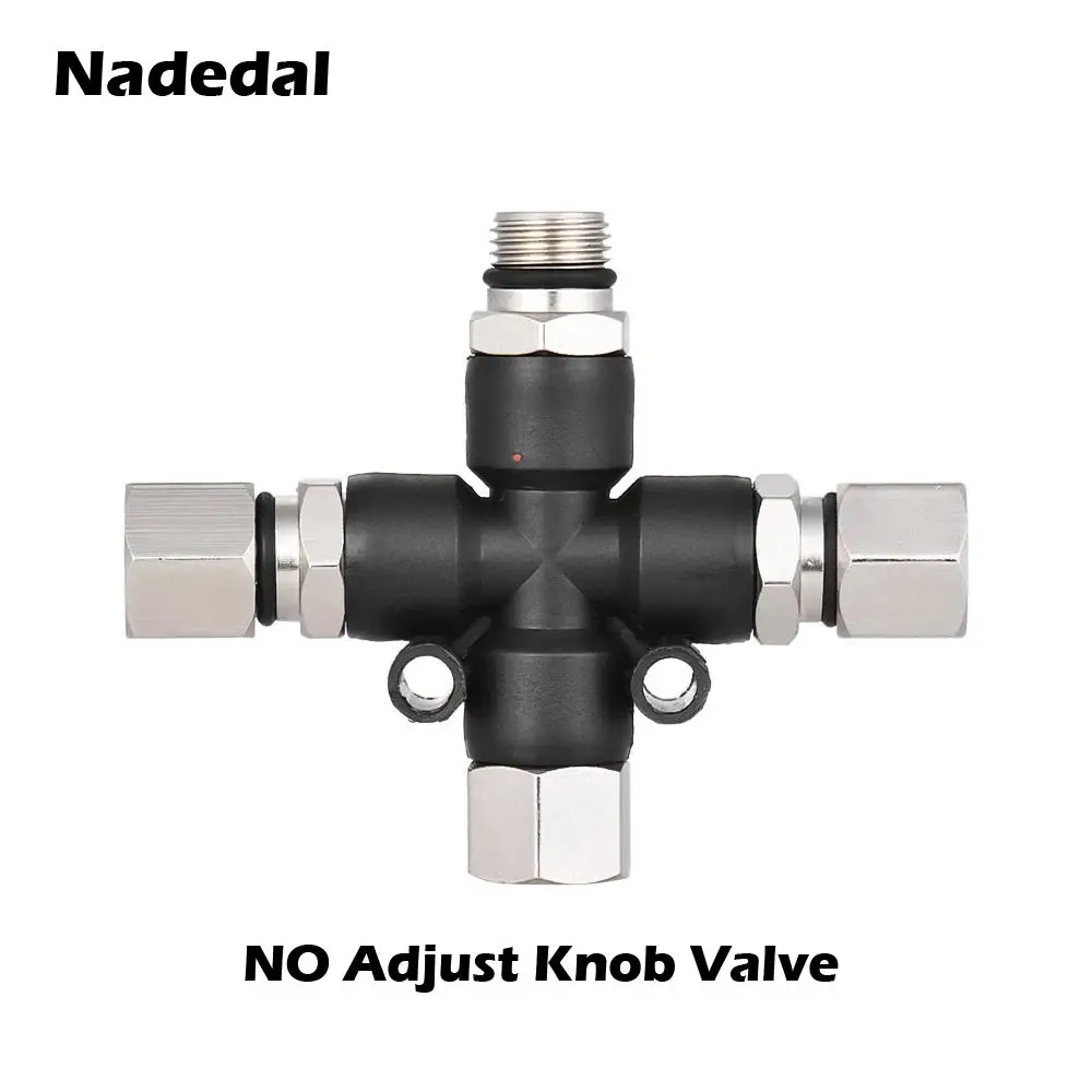 NO Adjust Knob 3-Way Airbrush Air Hose Splitter Manifold Airbrush Accessories Multi Use aerografo Airbrush Fittings 1/8" with Adjust Knob Valve - Цвет: NO Adjust Knob