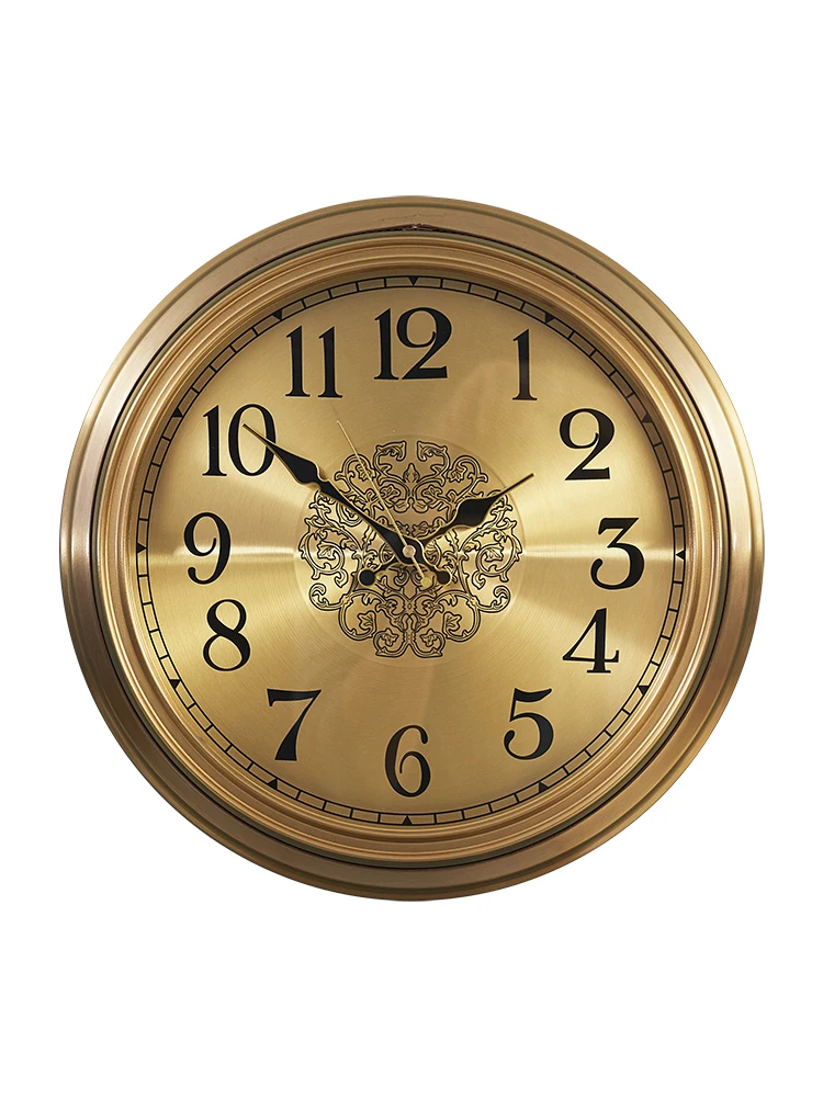 

American Large Wall Clock Gold Metal Retro 3d Wall Clocks Home Decor Living Room Decoration Nordic Luxury Metal Creative Watch