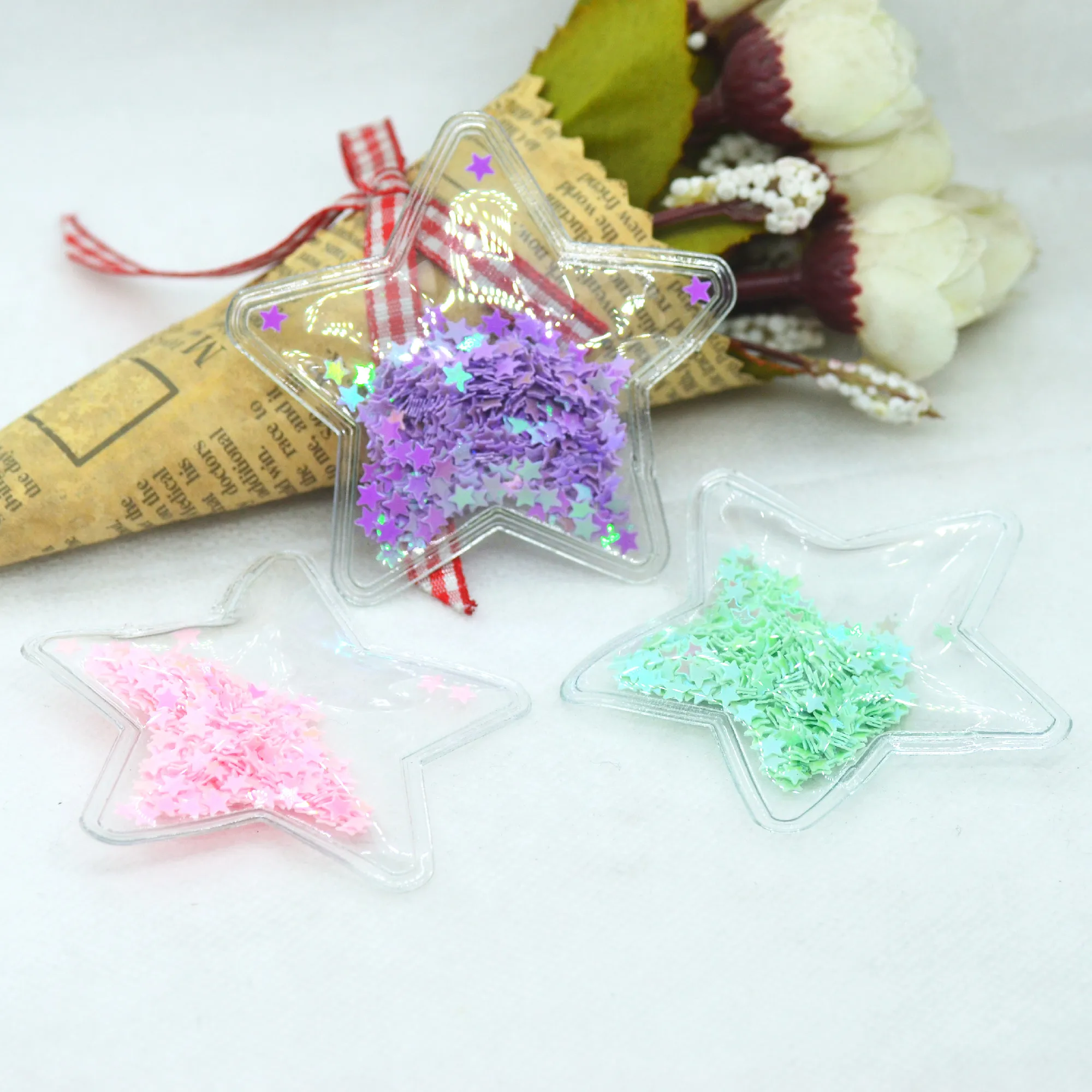 12 шт 65 мм ПВХ прозрачный надувной конфетти звезд Свадебная вечеринка для