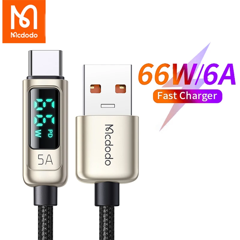 USB-кабель Mcdodo Тип C PD 66 Вт 6A быстрая зарядка QC флэш-зарядка VOOC AFC FCP шнур для передачи