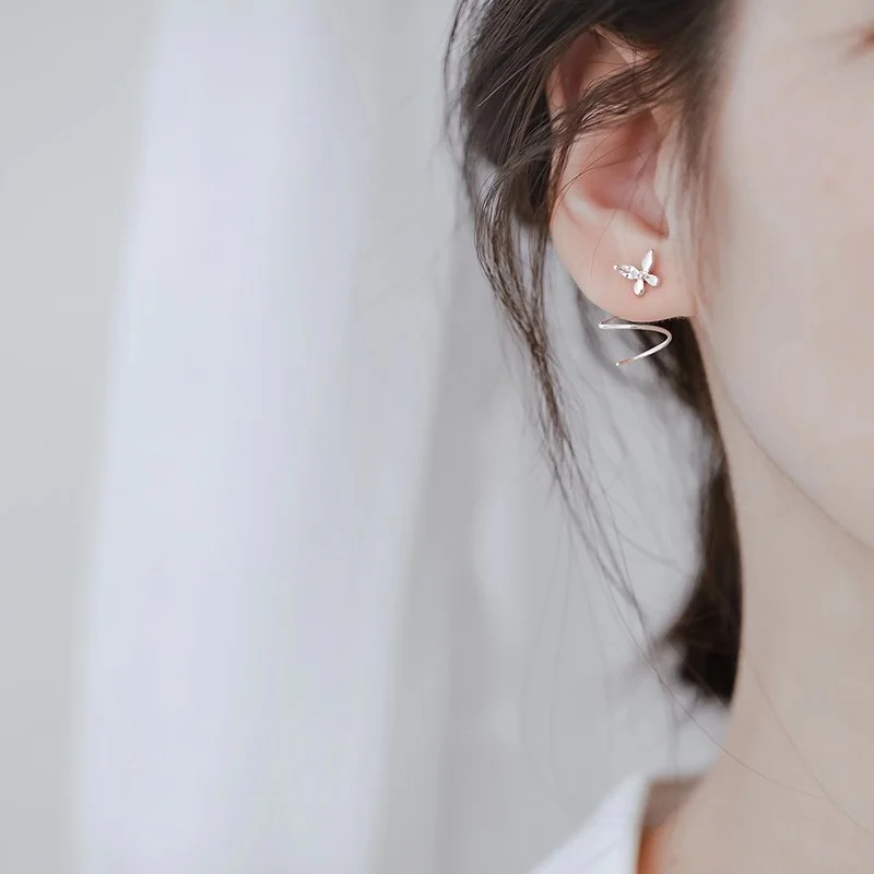 Женские серьги-Клипсы из серебра 925 пробы с цветами | Украшения и аксессуары