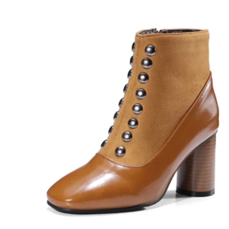 Женские ботинки на высоком каблуке толстом Botas Femininas De Inverno Зимняя теплая женская