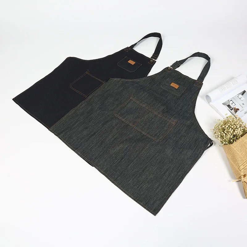 Джинсовые простые фартуки для взрослых унисекс женщин и мужчин женские Кухонные