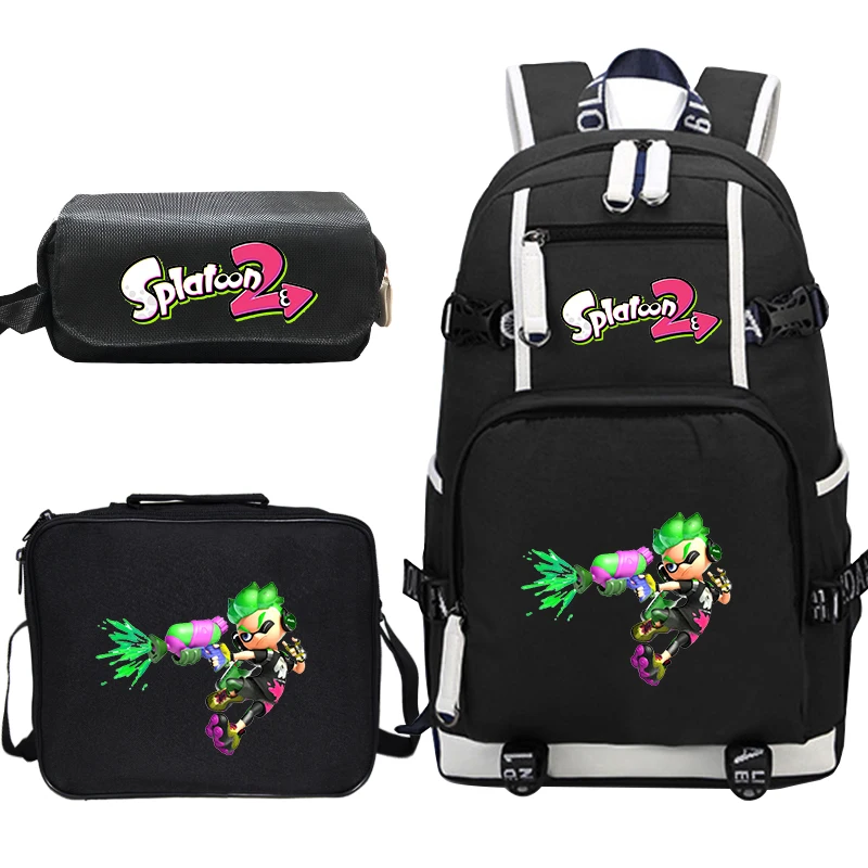 Светящийся рюкзак Splatoon для мальчиков и девочек детские школьные ранцы