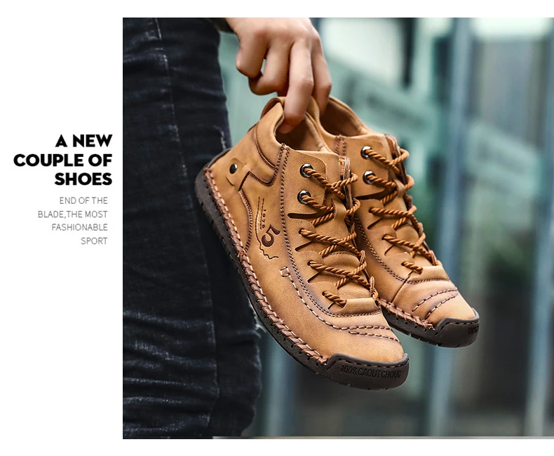 Plus Size Winter Men Shoes Casual Split Leather Shoes Men Loafers Super Comfort Snow Shoes Men Flats Hot Sale Moccasins Shoes