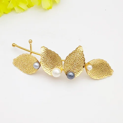 

Women Pearls Hairpins Retro Alloy Metal Gold Leaves Hairgrips Antique Silver Fringe Hair Clamp Silver Wedding Hair Clip Ornament