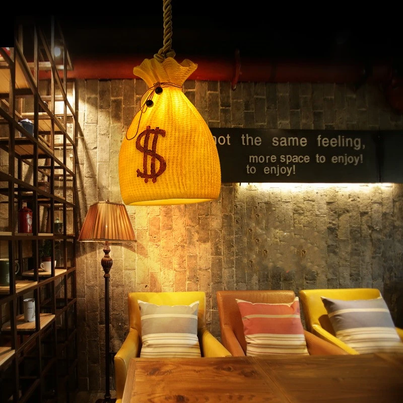 

American Led Vintage Pendant Lights Resin Purse Hanging Lamp For Living Room Bedroom Dining Room Shop Bar Decoration Hanglamp