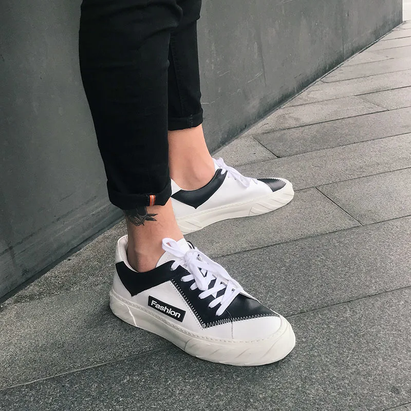 Кроссовки мужские из натуральной кожи на шнуровке в европейском стиле| |